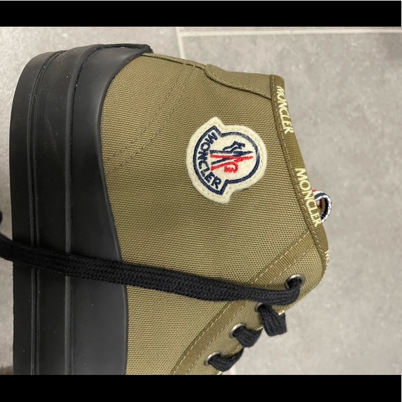 Moncler Lissex High Top Canvas Sneaker Army Green - MEN’S - Picture 9 of 15